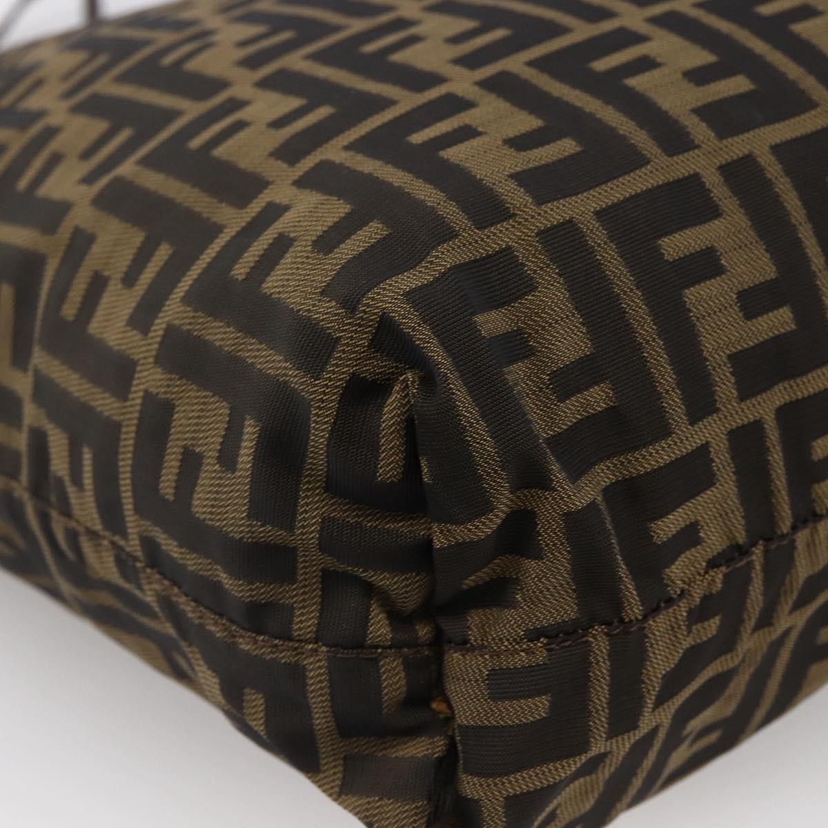 FENDI Zucca Canvas Tote Bag Brown Black Auth gh1821