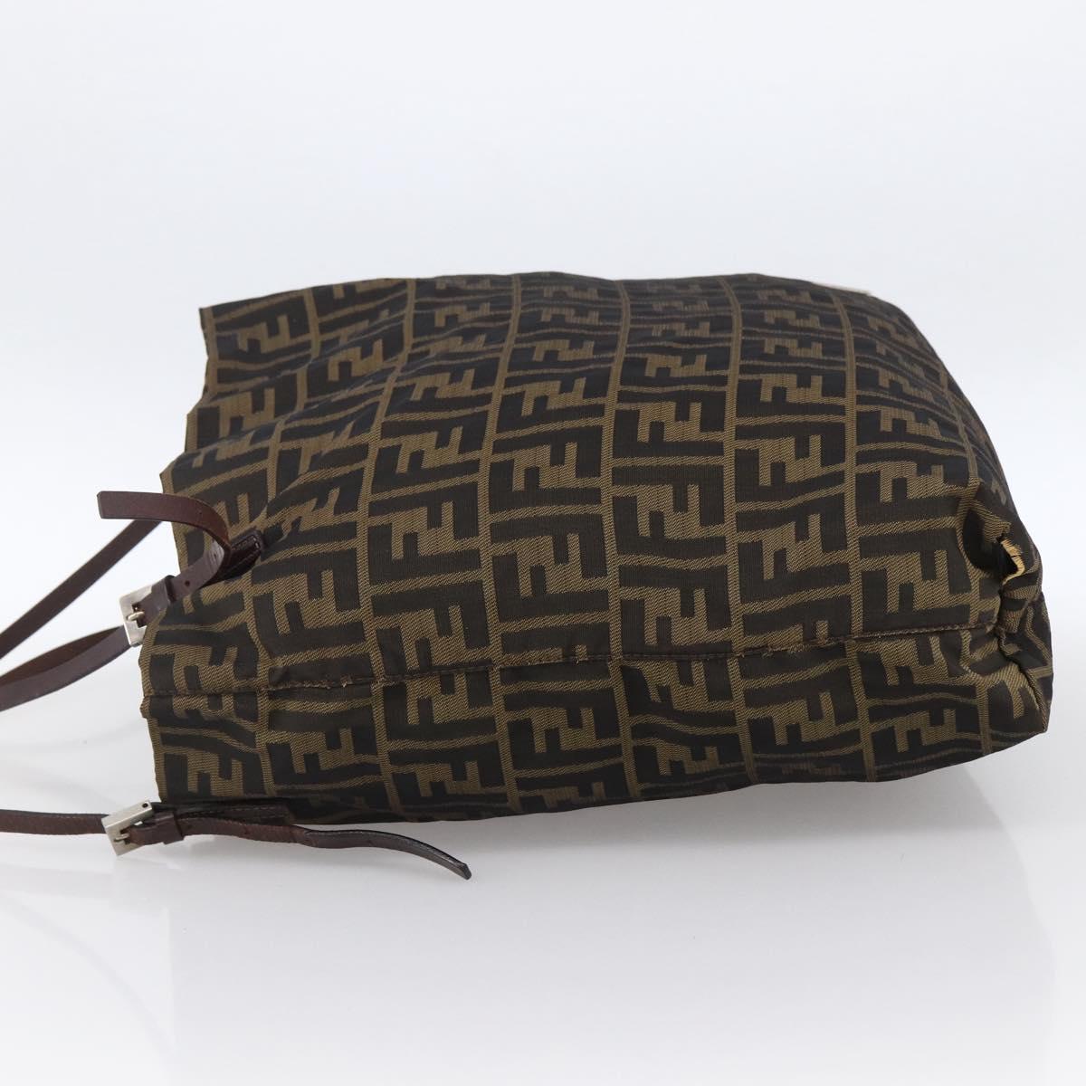 FENDI Zucca Canvas Tote Bag Brown Black Auth gh1821