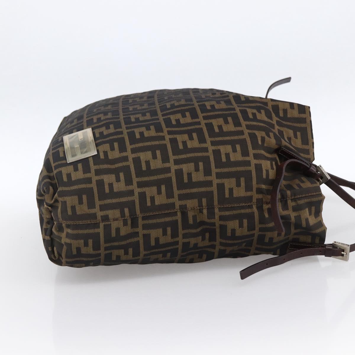 FENDI Zucca Canvas Tote Bag Brown Black Auth gh1821