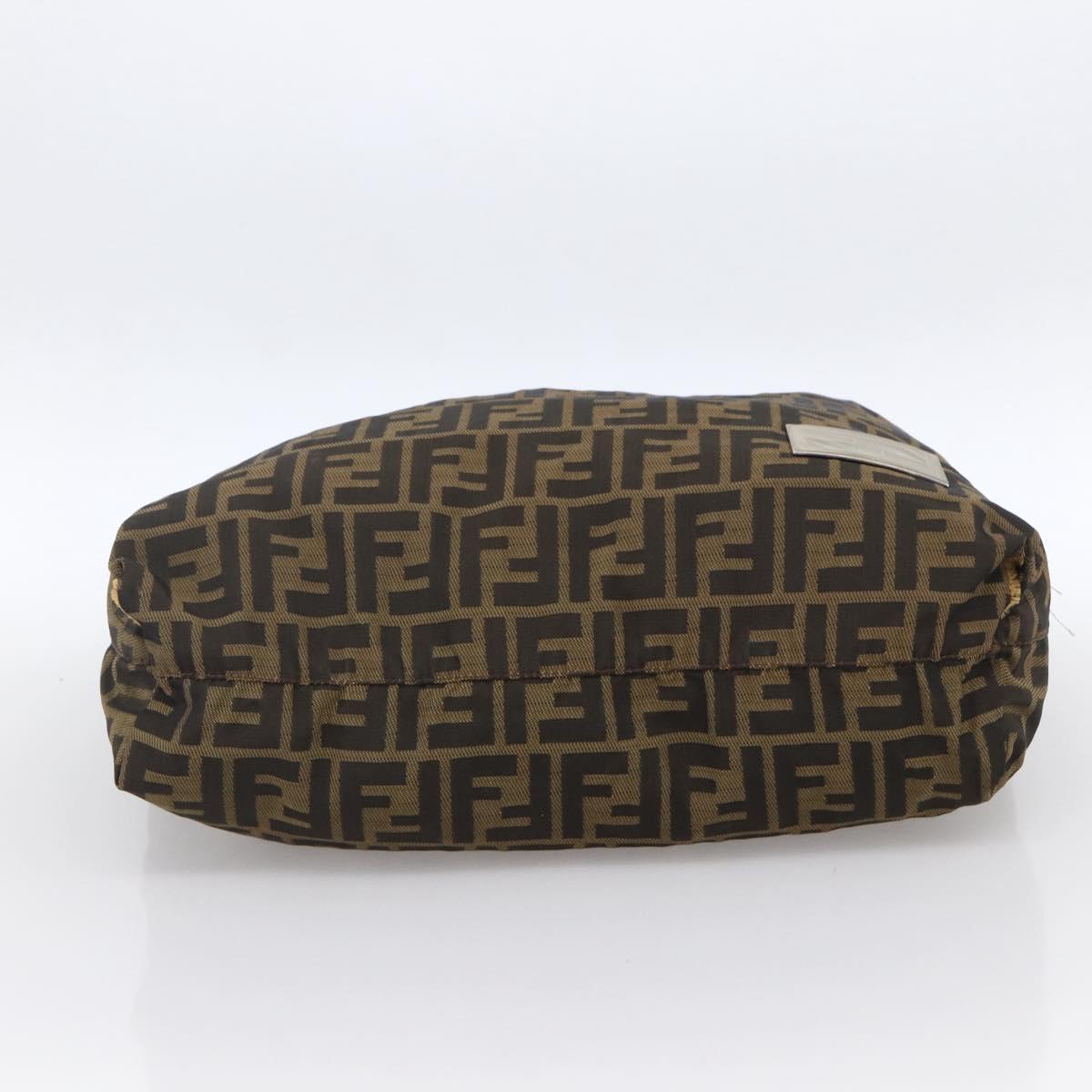 FENDI Zucca Canvas Tote Bag Brown Black Auth gh1821