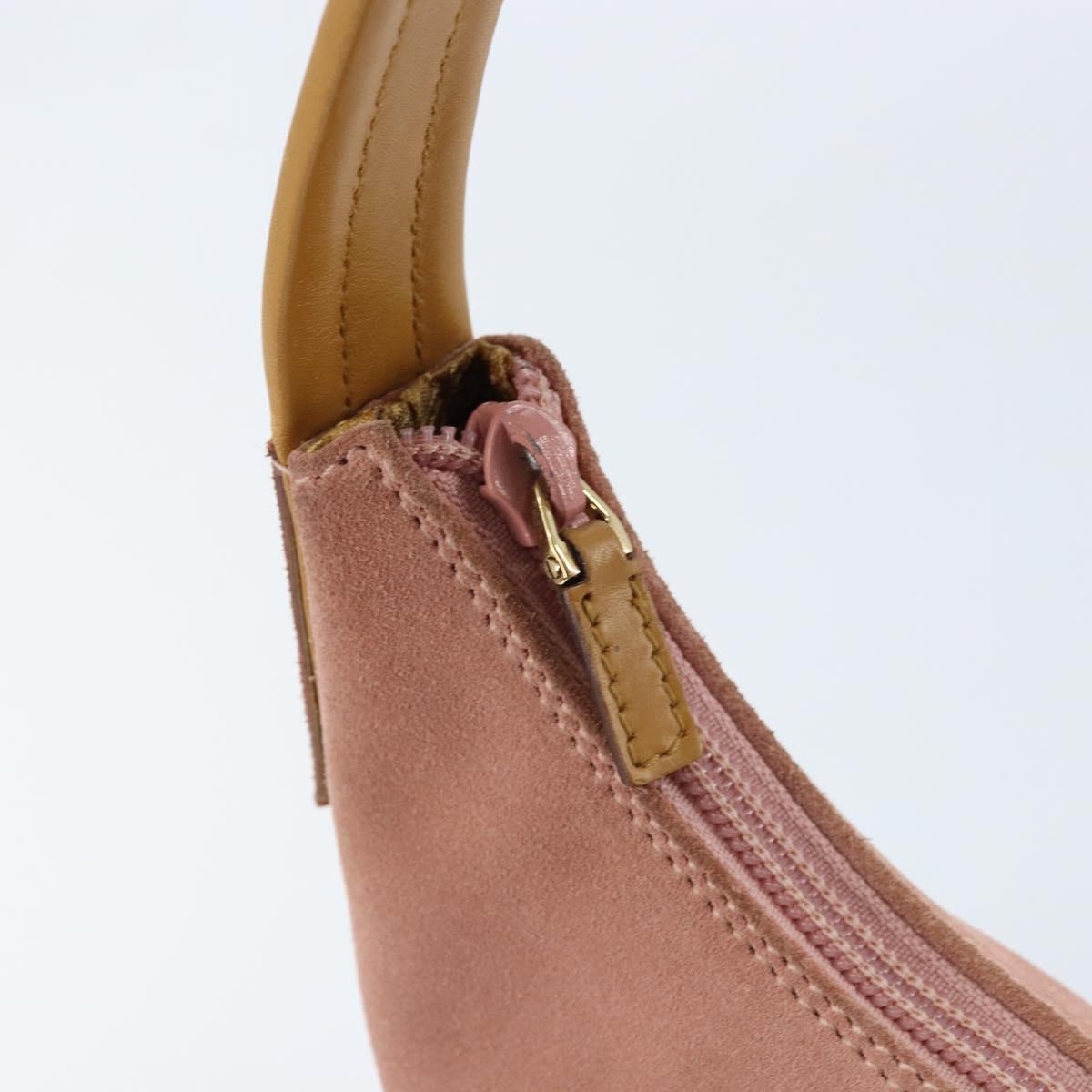 GUCCI Shoulder Bag Suede Pink Gold 001 3386 1705 Auth gh1825
