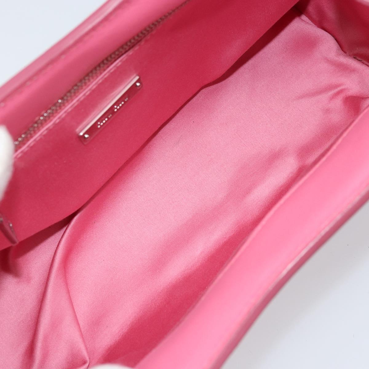 Miu Miu Chain Shoulder Bag Patent leather Pink Silver Auth gh1826