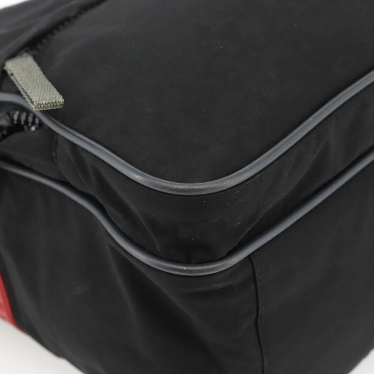 PRADA Sports Shoulder Bag Nylon Black Silver Auth gh1828
