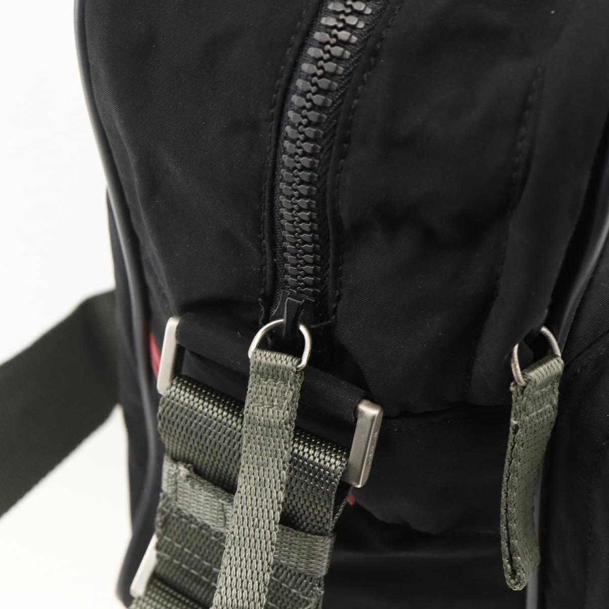 PRADA Sports Shoulder Bag Nylon Black Silver Auth gh1828