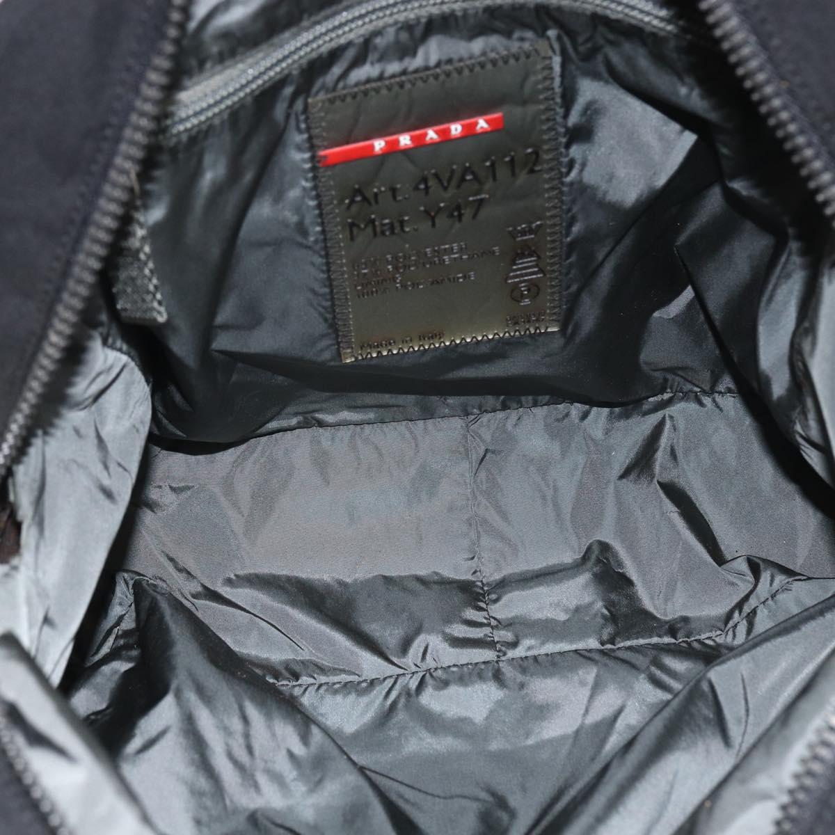 PRADA Sports Shoulder Bag Nylon Black Silver Auth gh1828