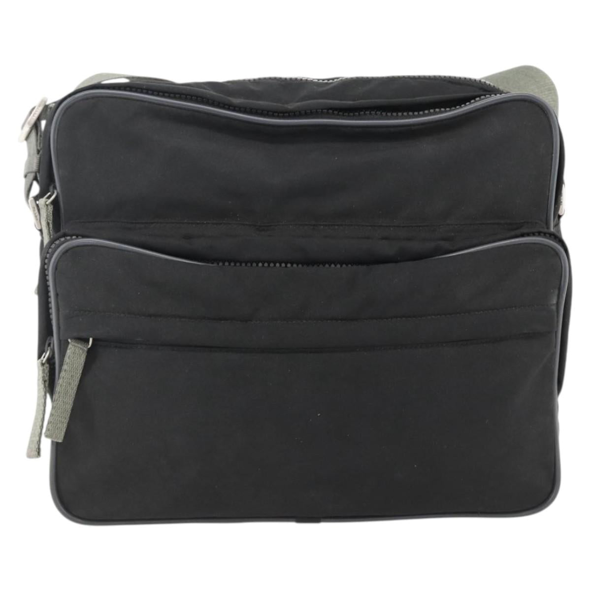 PRADA Sports Shoulder Bag Nylon Black Silver Auth gh1828