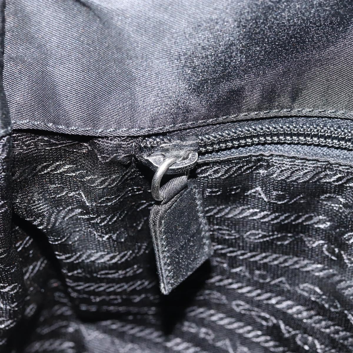 PRADA Shoulder Bag Nylon Black Silver Auth gh1829