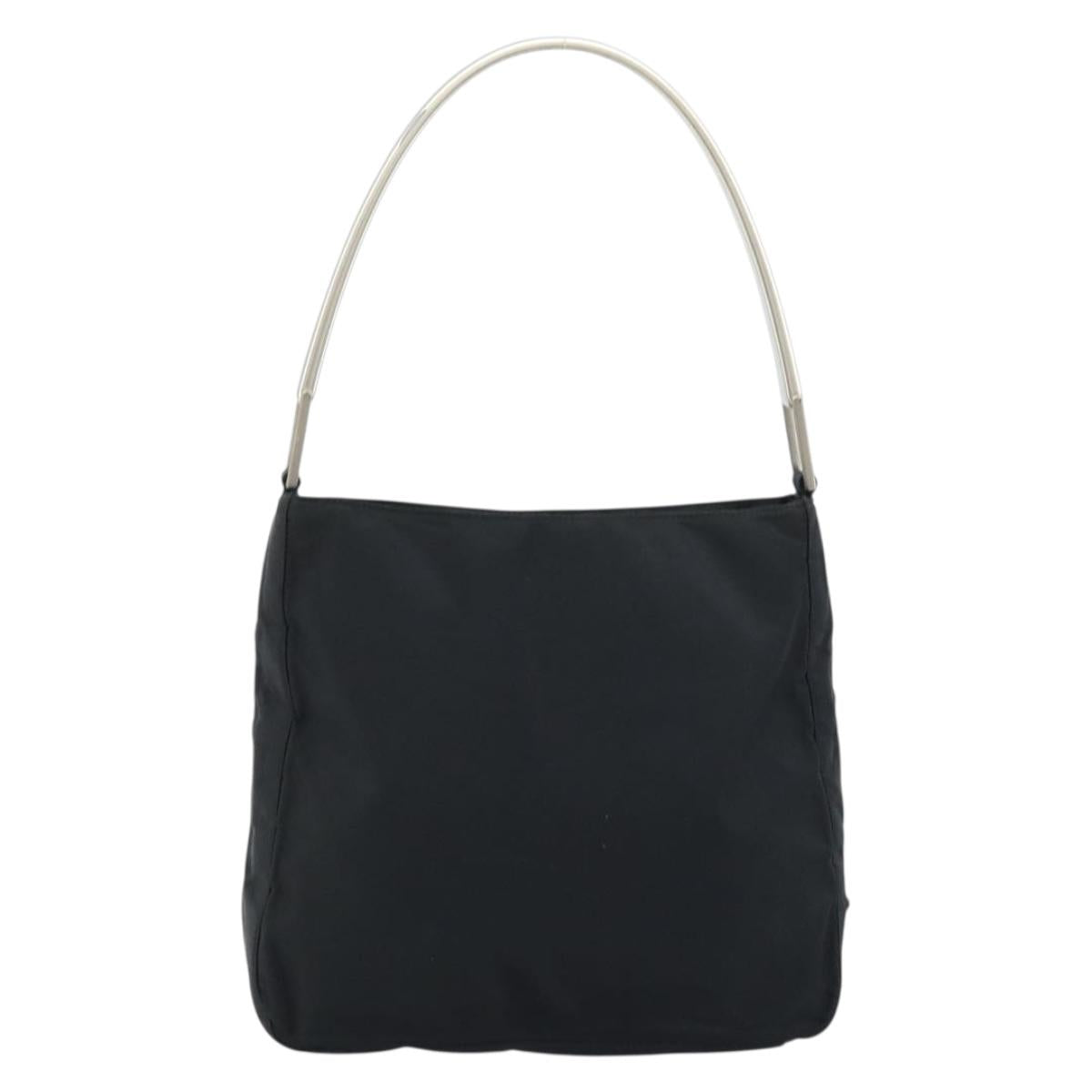 PRADA Shoulder Bag Nylon Black Silver Auth gh1829
