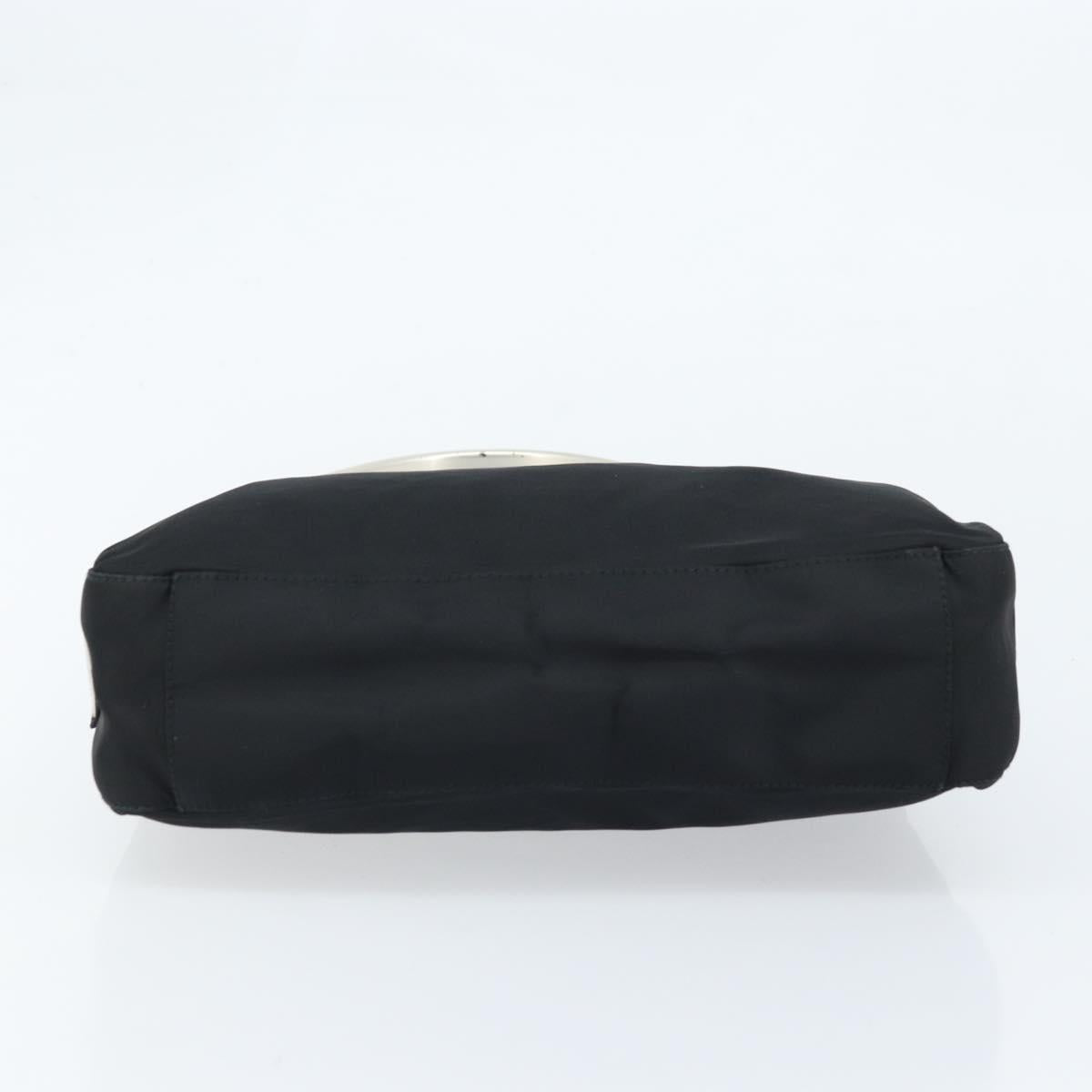 PRADA Shoulder Bag Nylon Black Silver Auth gh1829
