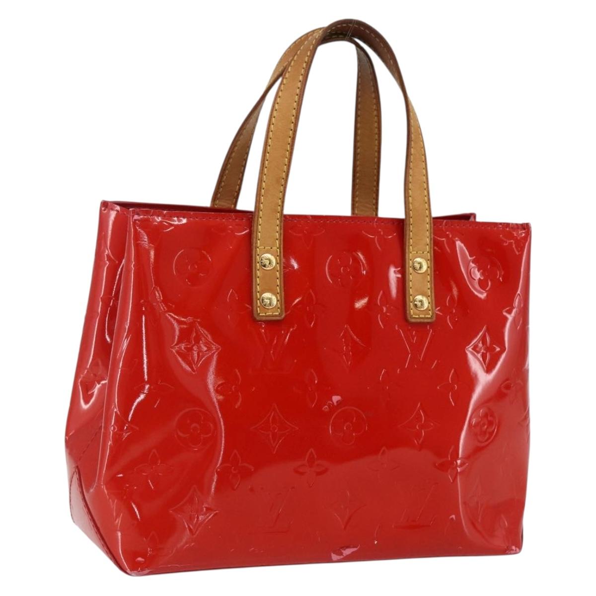 LOUIS VUITTON Monogram Vernis Reade PM Hand Bag Red Rouge M91088 LV Auth gh1831