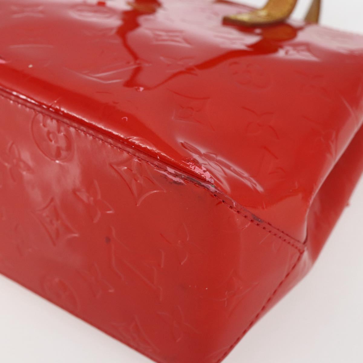 LOUIS VUITTON Monogram Vernis Reade PM Hand Bag Red Rouge M91088 LV Auth gh1831