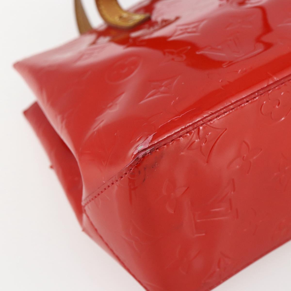 LOUIS VUITTON Monogram Vernis Reade PM Hand Bag Red Rouge M91088 LV Auth gh1831