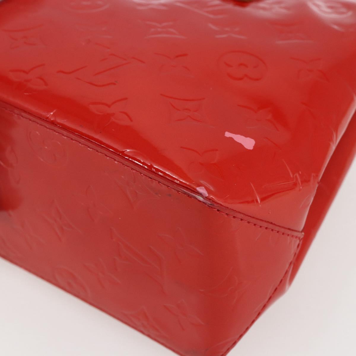 LOUIS VUITTON Monogram Vernis Reade PM Hand Bag Red Rouge M91088 LV Auth gh1831
