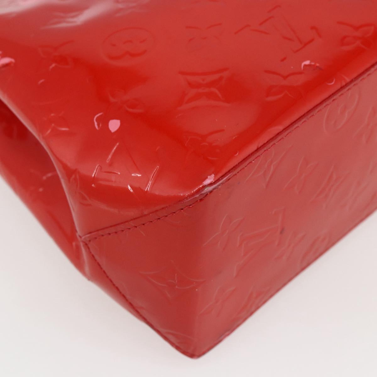 LOUIS VUITTON Monogram Vernis Reade PM Hand Bag Red Rouge M91088 LV Auth gh1831