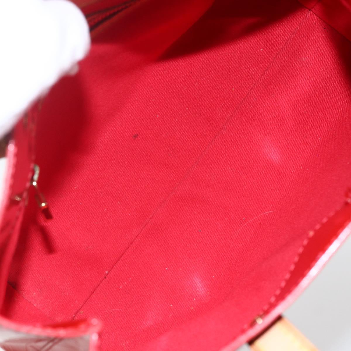 LOUIS VUITTON Monogram Vernis Reade PM Hand Bag Red Rouge M91088 LV Auth gh1831