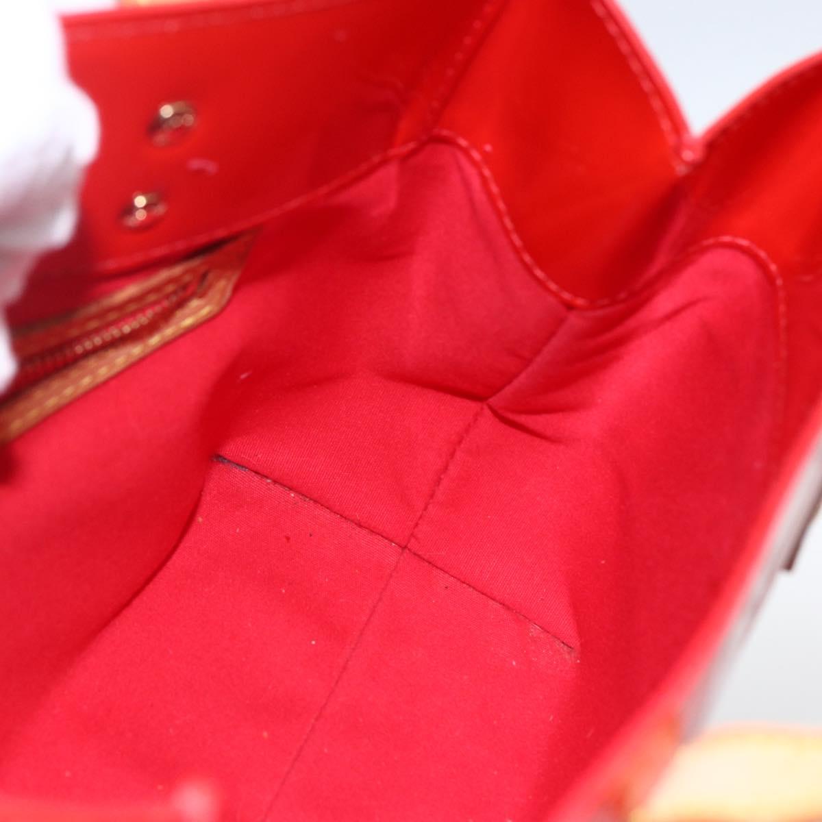 LOUIS VUITTON Monogram Vernis Reade PM Hand Bag Red Rouge M91088 LV Auth gh1831