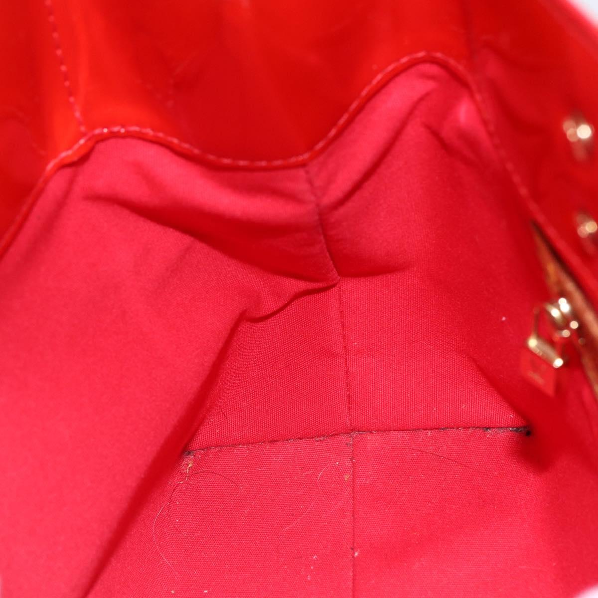 LOUIS VUITTON Monogram Vernis Reade PM Hand Bag Red Rouge M91088 LV Auth gh1831