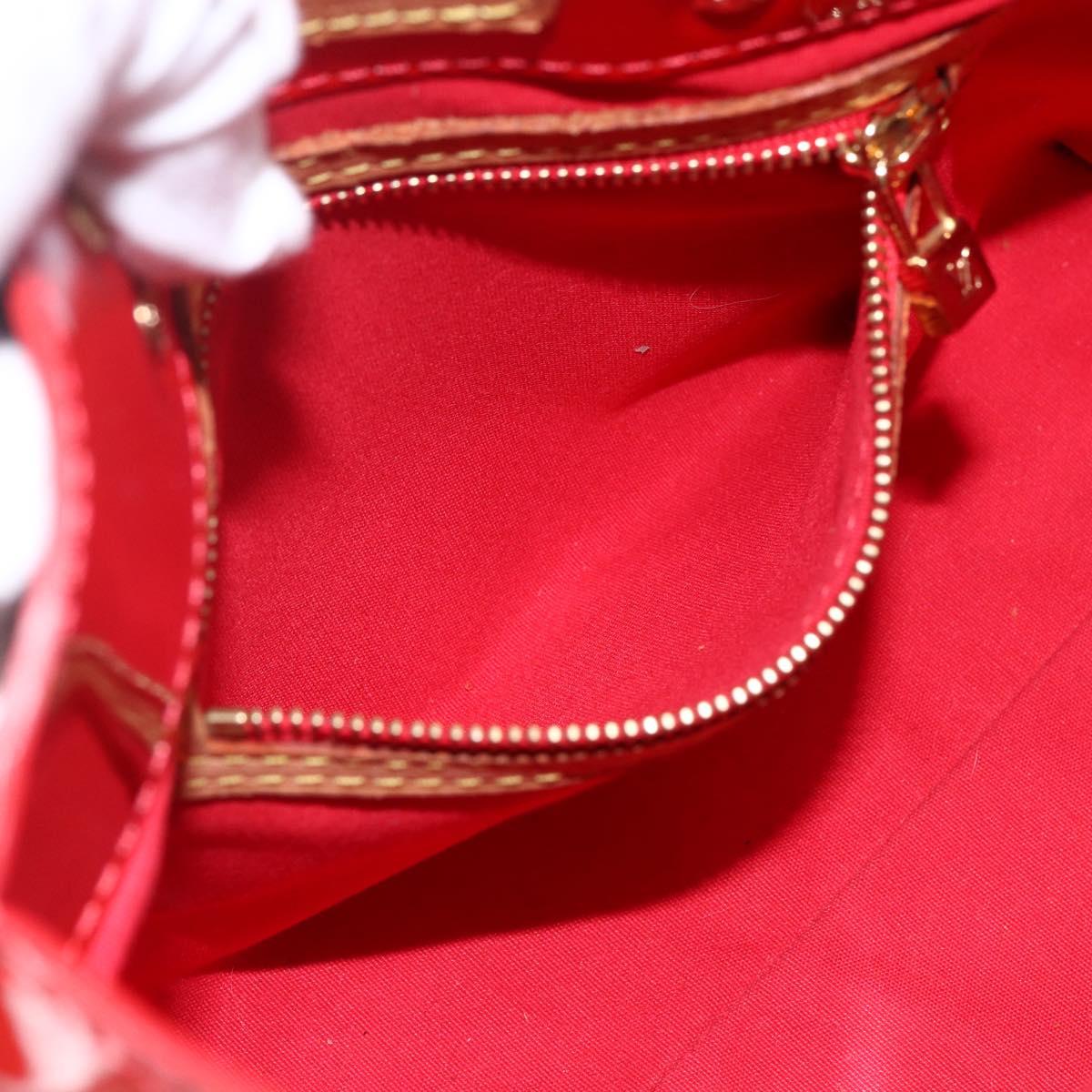 LOUIS VUITTON Monogram Vernis Reade PM Hand Bag Red Rouge M91088 LV Auth gh1831