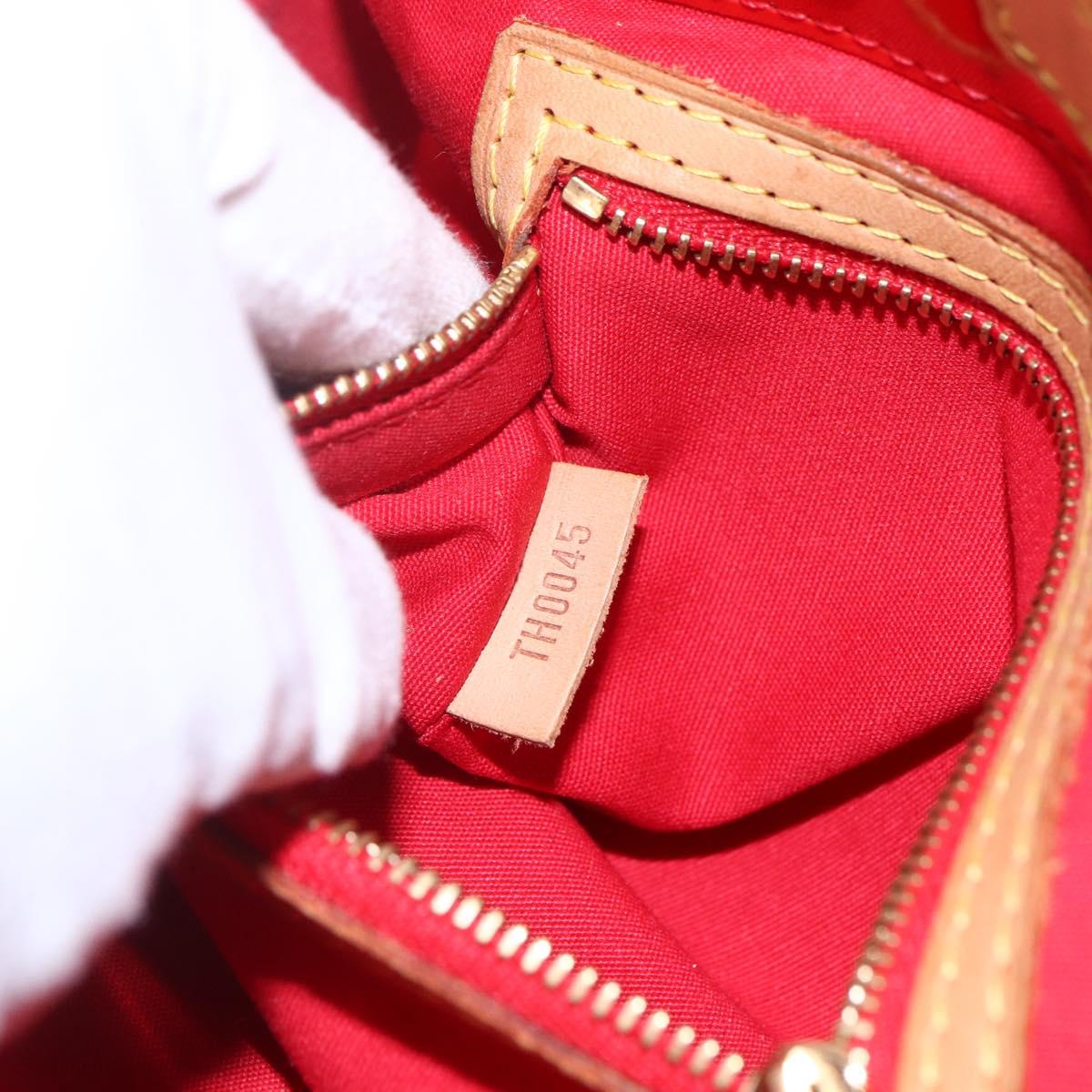 LOUIS VUITTON Monogram Vernis Reade PM Hand Bag Red Rouge M91088 LV Auth gh1831