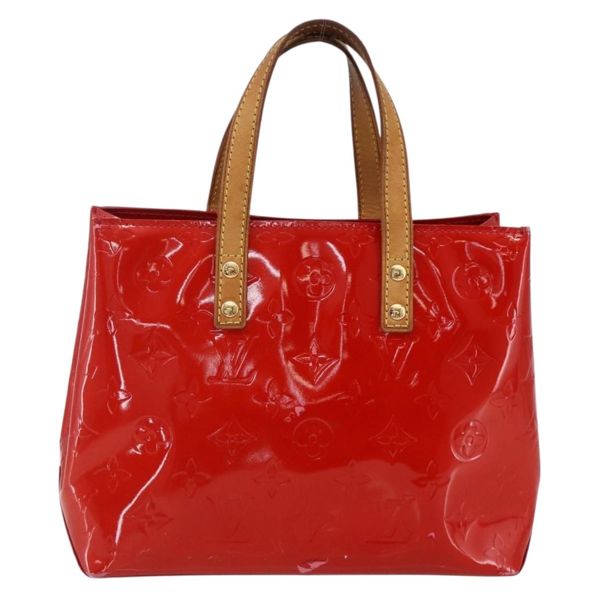 LOUIS VUITTON Monogram Vernis Reade PM Hand Bag Red Rouge M91088 LV Auth gh1831