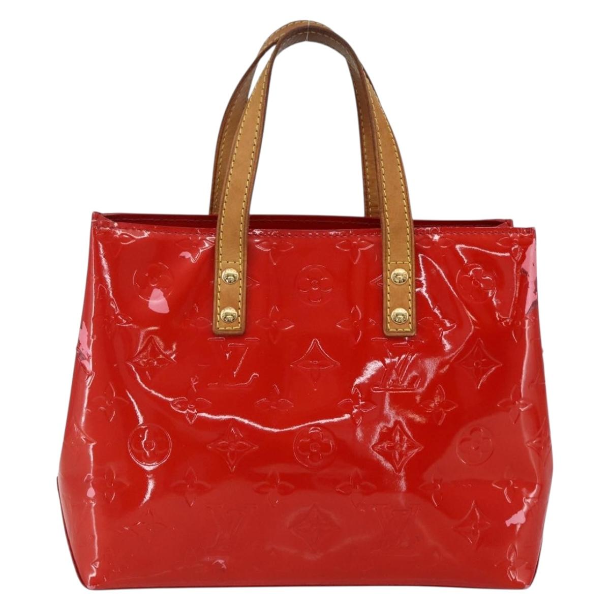 LOUIS VUITTON Monogram Vernis Reade PM Hand Bag Red Rouge M91088 LV Auth gh1831