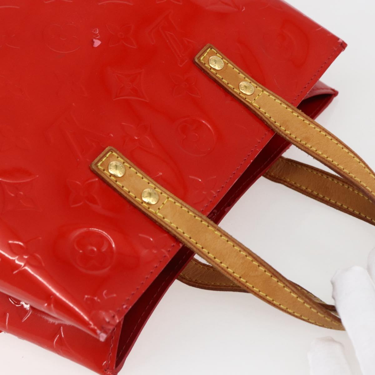 LOUIS VUITTON Monogram Vernis Reade PM Hand Bag Red Rouge M91088 LV Auth gh1831