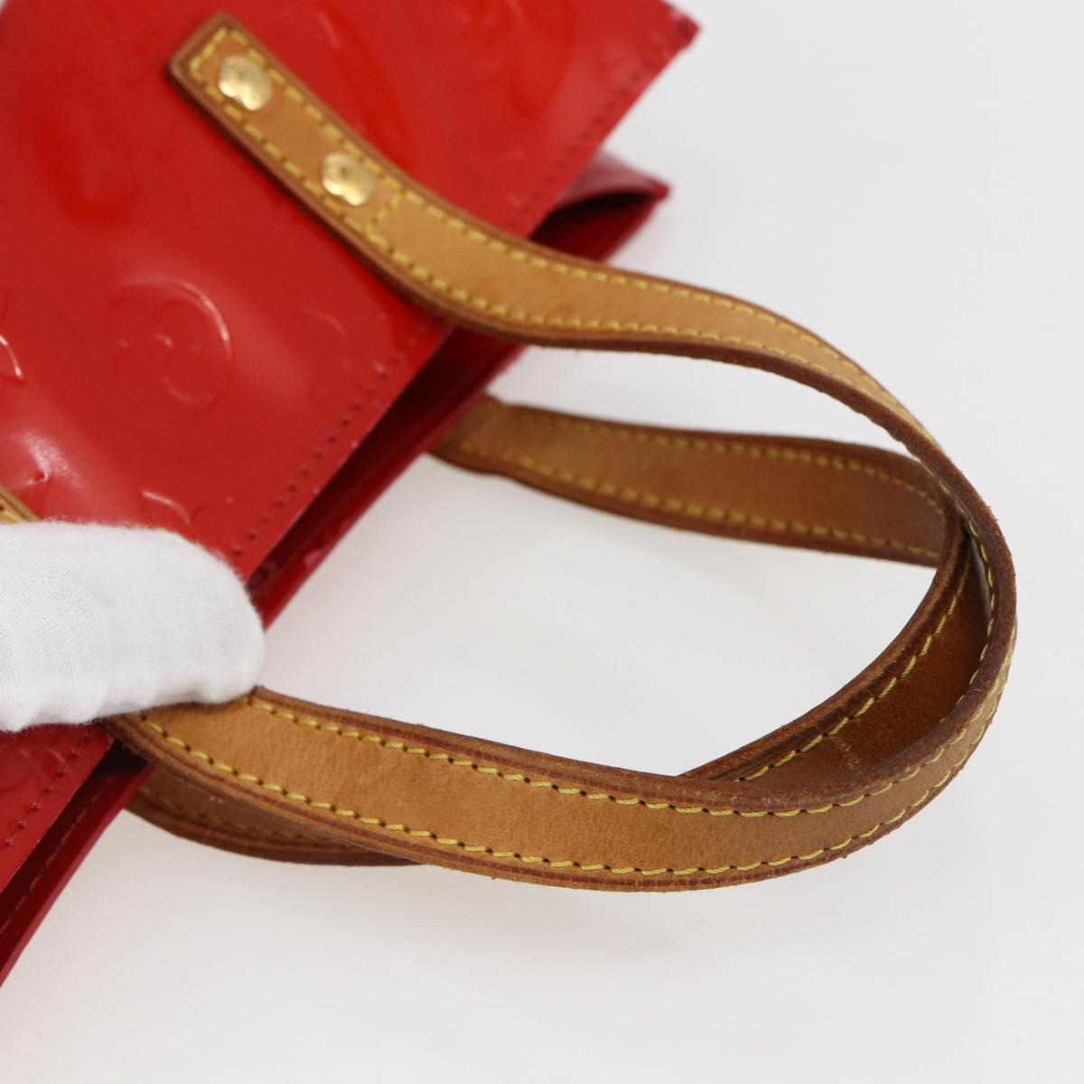 LOUIS VUITTON Monogram Vernis Reade PM Hand Bag Red Rouge M91088 LV Auth gh1831