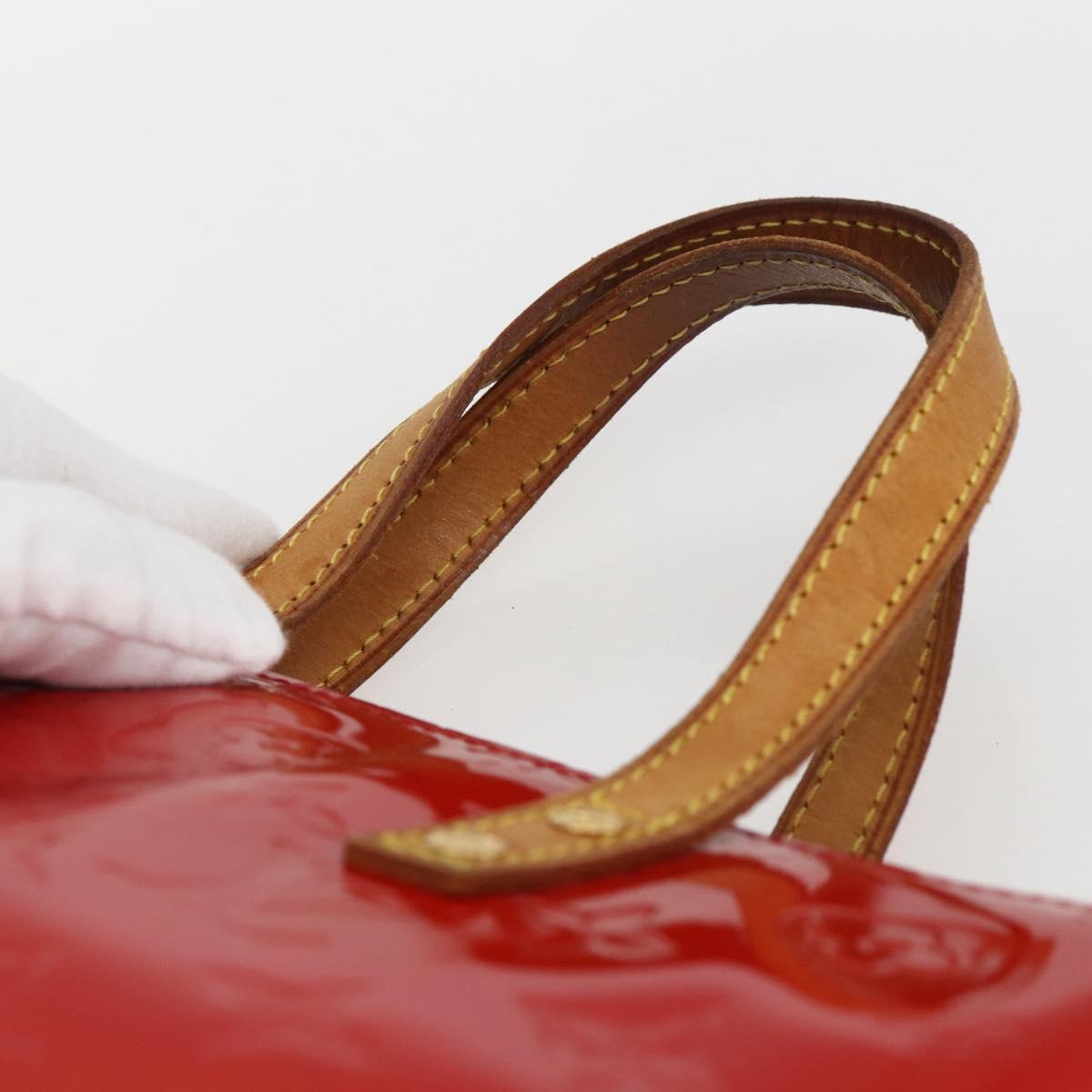 LOUIS VUITTON Monogram Vernis Reade PM Hand Bag Red Rouge M91088 LV Auth gh1831