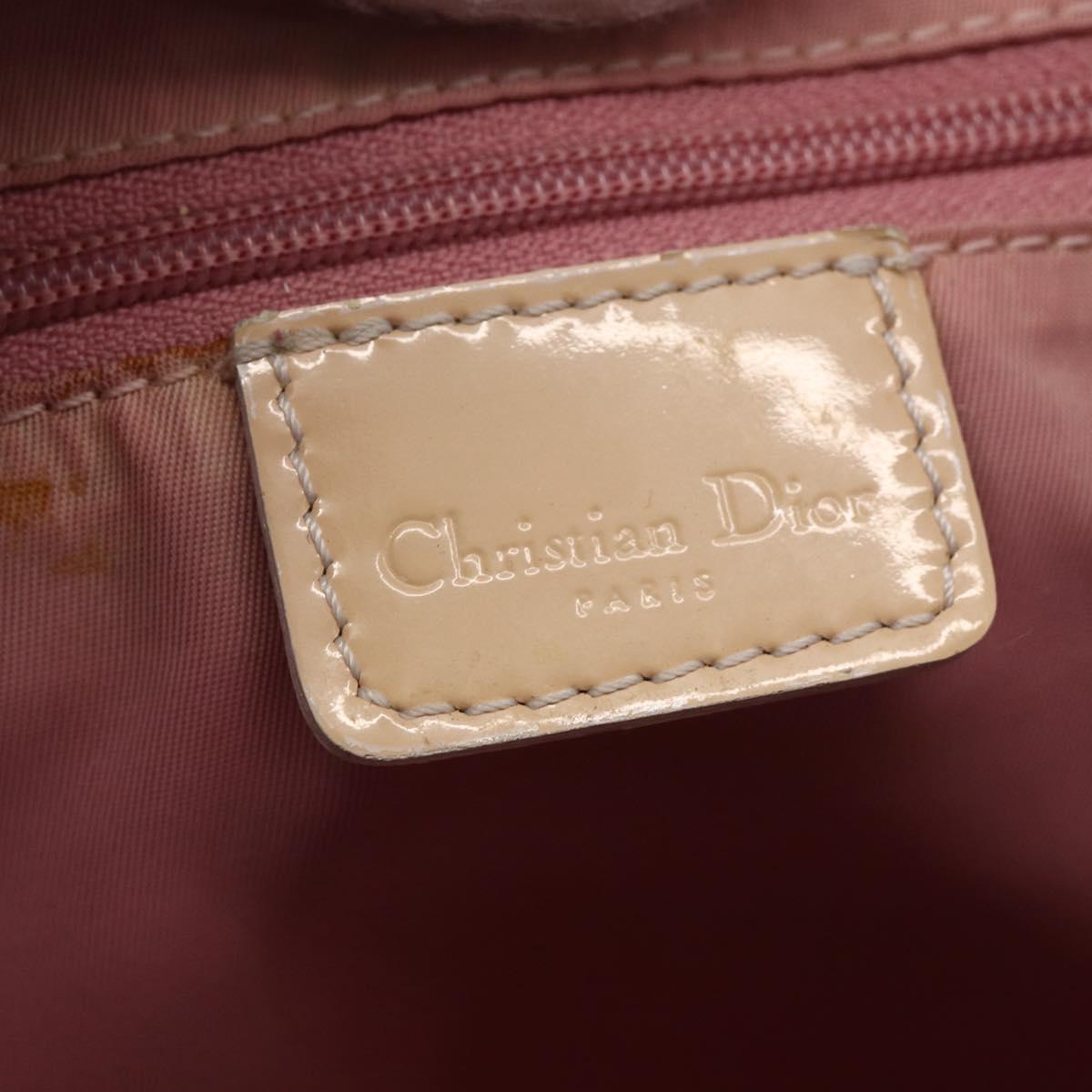 Christian Dior Trotter Canvas Tote Bag PVC Pink Silver Auth gh1833