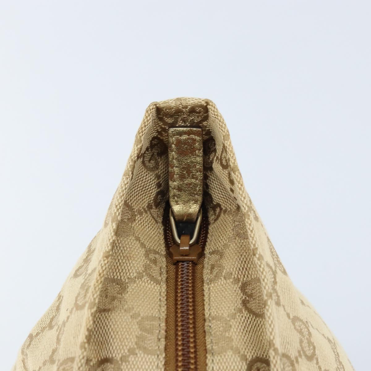 GUCCI GG Canvas Hand Bag Beige Gold 131228 Auth gh1835