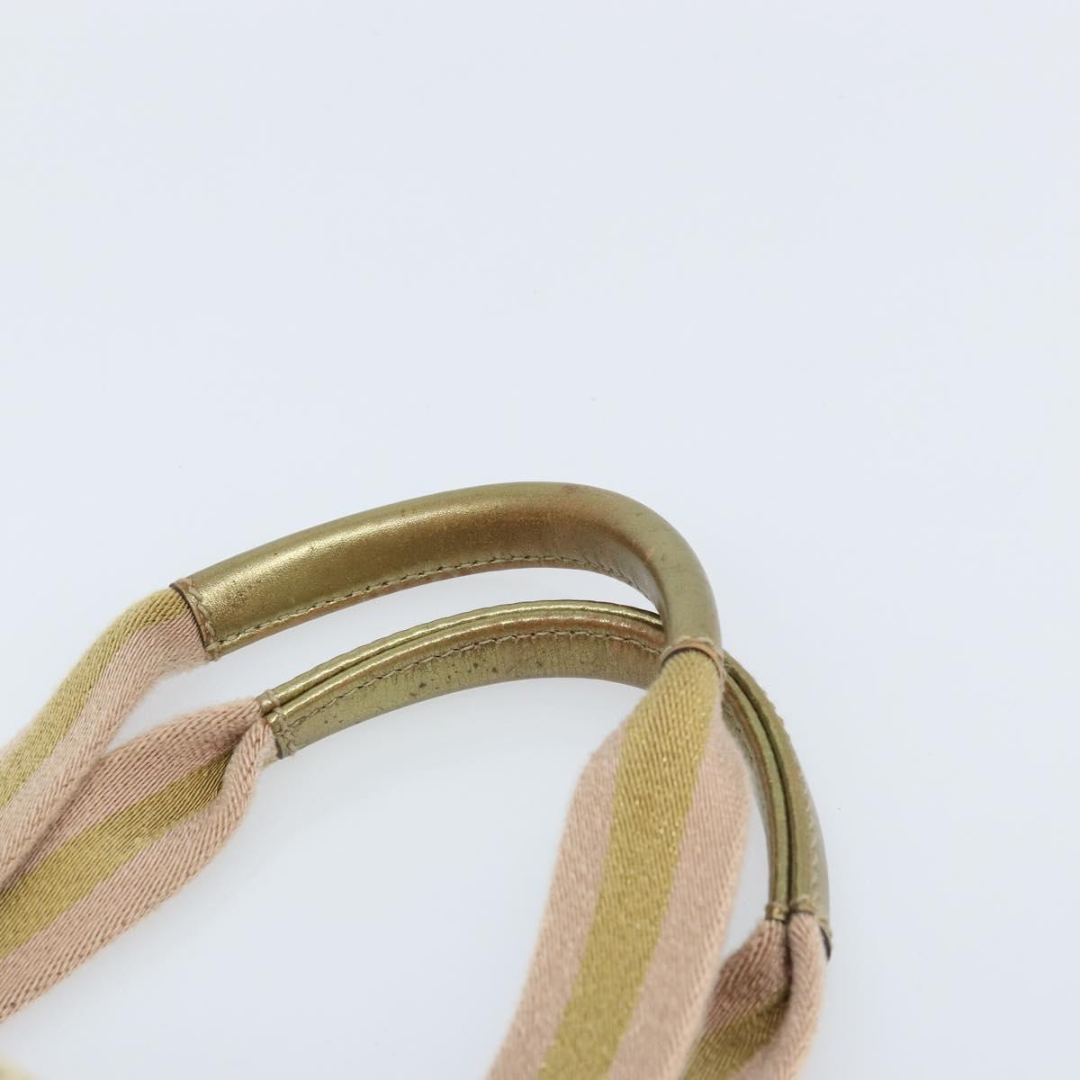 GUCCI GG Canvas Hand Bag Beige Gold 131228 Auth gh1835