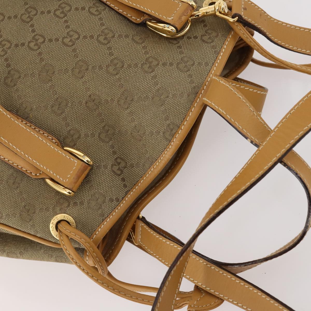 GUCCI GG Canvas Tote Bag 2way Beige Gold 000 2854 0282 Auth gh1838