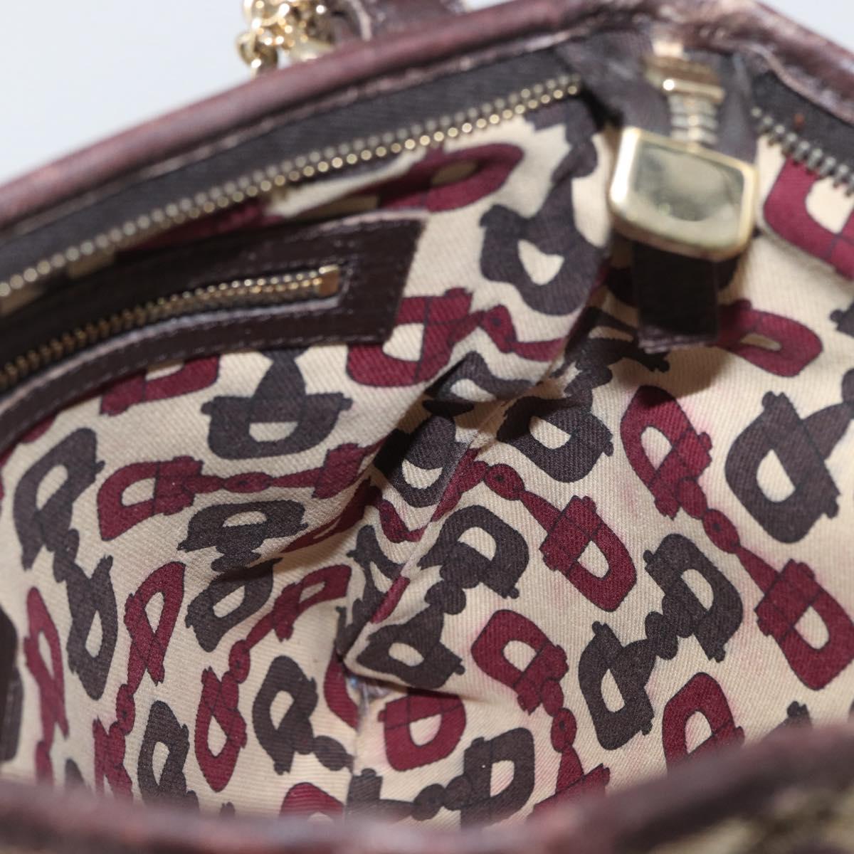 GUCCI GG Canvas Web Sherry Line Shoulder Bag Beige Gold Red 144388 Auth gh1840