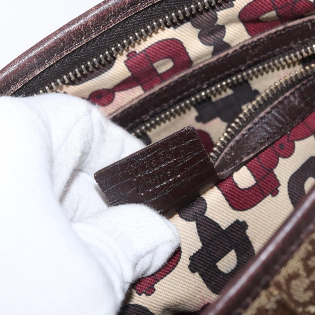 GUCCI GG Canvas Web Sherry Line Shoulder Bag Beige Gold Red 144388 Auth gh1840