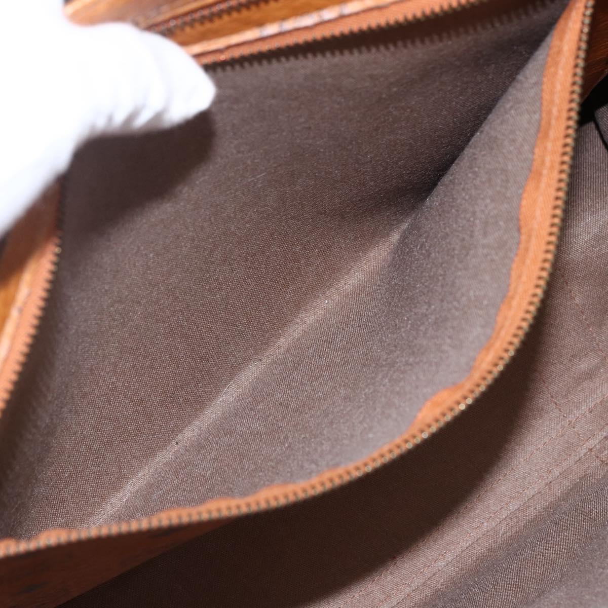 MCM Logogram Vicetos Tote Bag PVC Brown Gold Auth gh1847