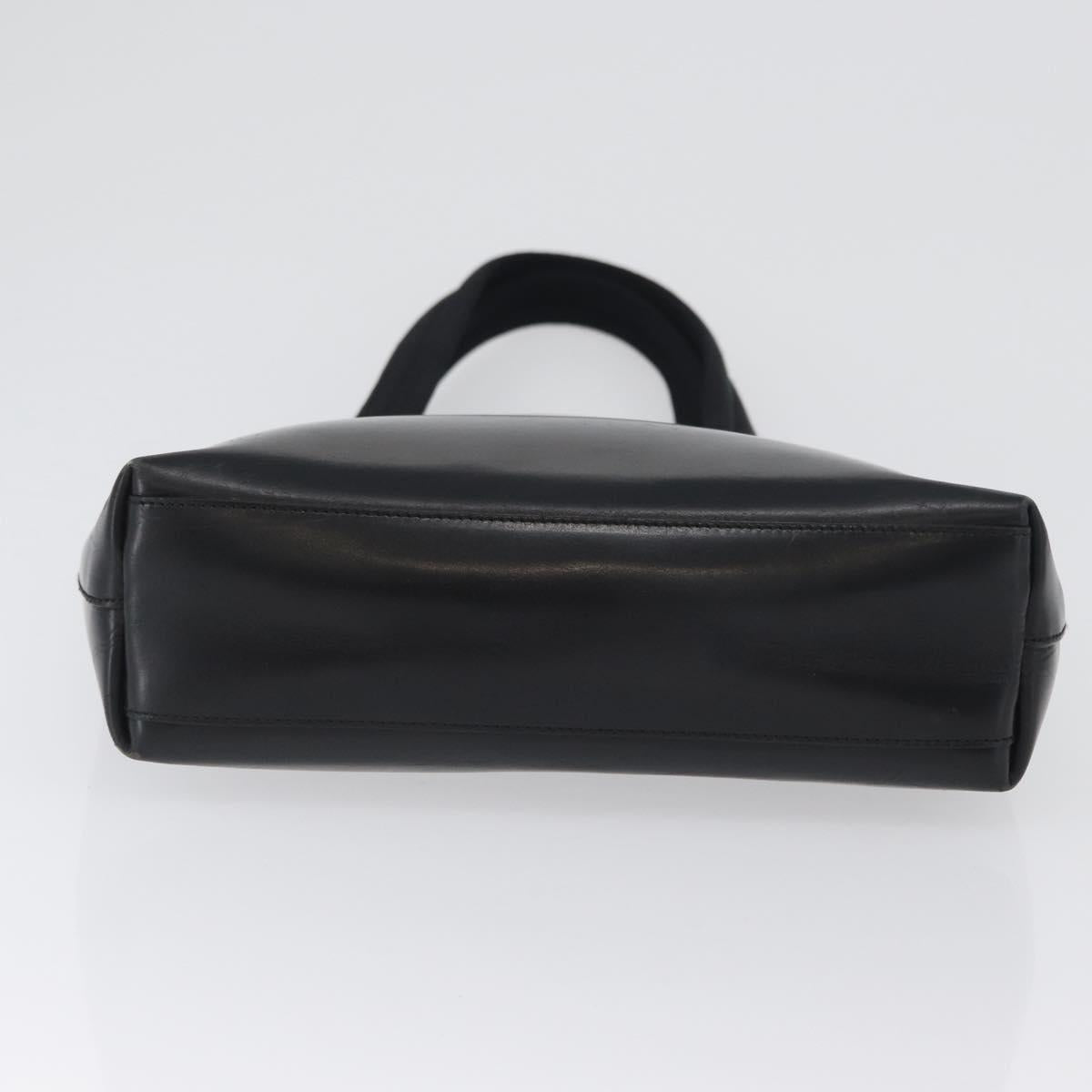 PRADA Tote Bag Leather Black Auth gh1848