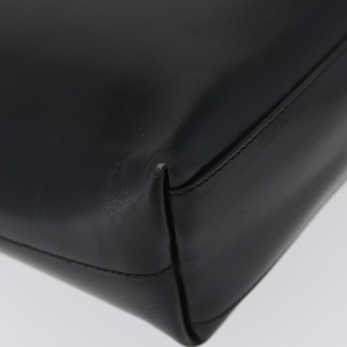 PRADA Tote Bag Leather Black Auth gh1848