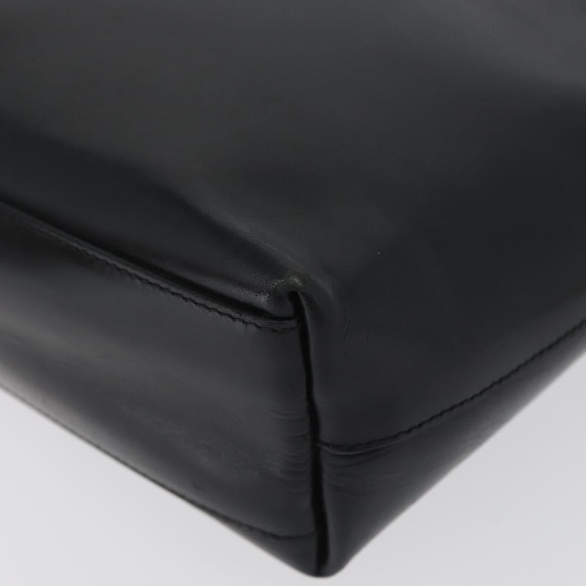 PRADA Tote Bag Leather Black Auth gh1848