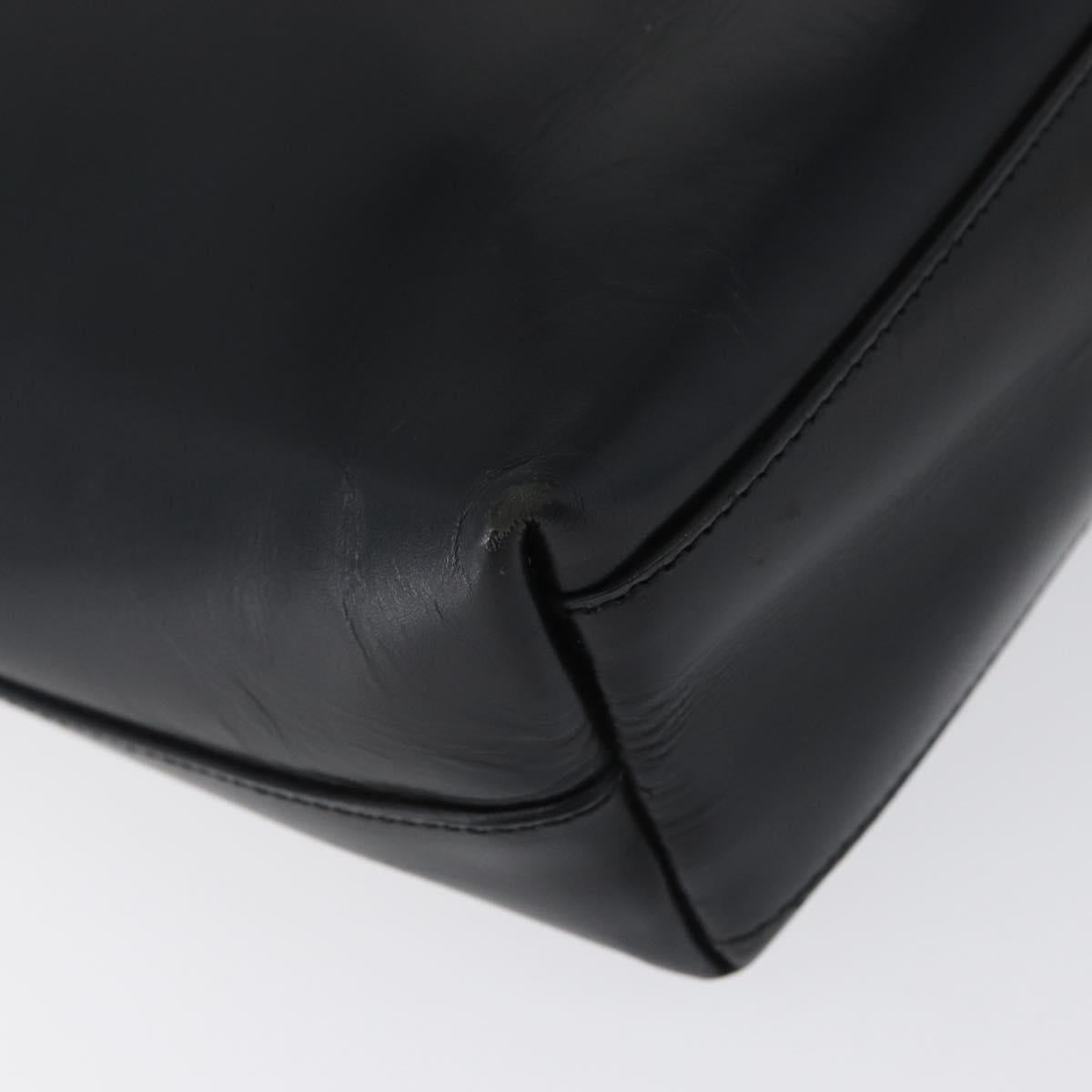 PRADA Tote Bag Leather Black Auth gh1848