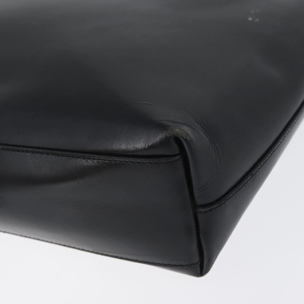 PRADA Tote Bag Leather Black Auth gh1848