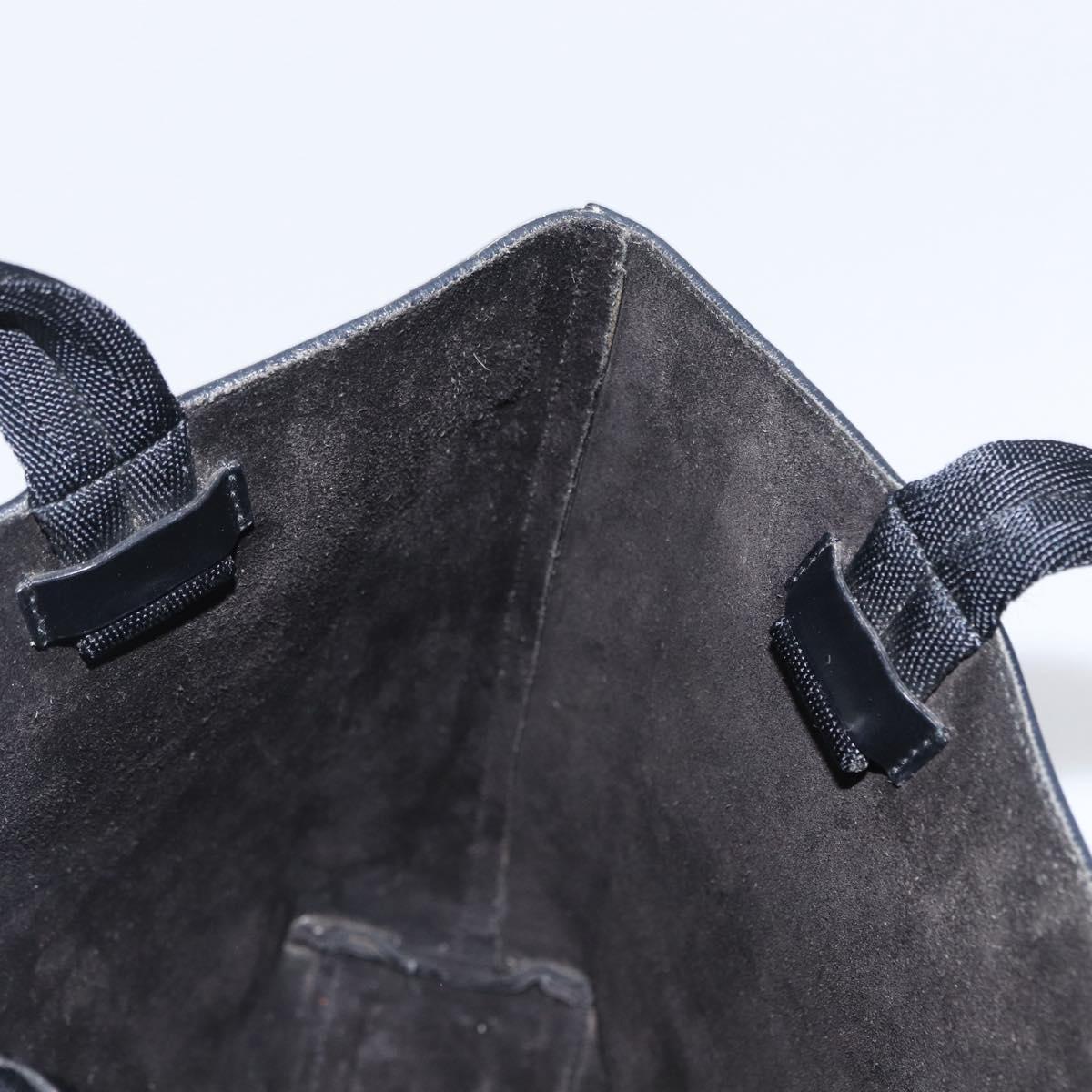 PRADA Tote Bag Leather Black Auth gh1848