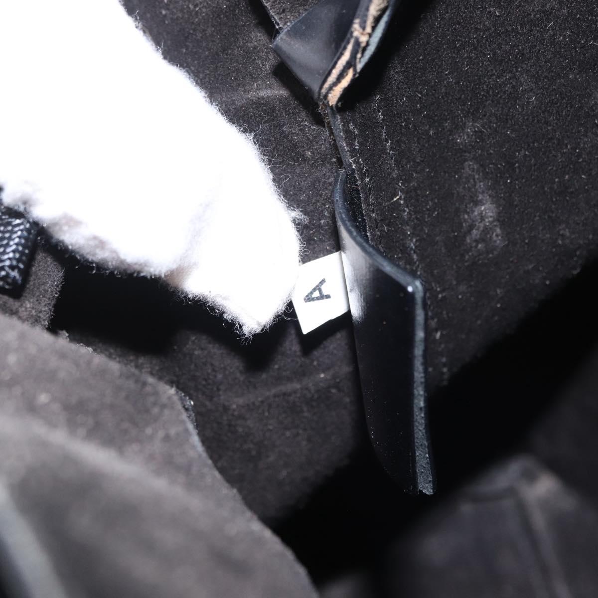 PRADA Tote Bag Leather Black Auth gh1848