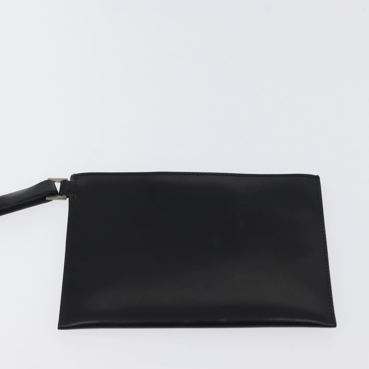 PRADA Tote Bag Leather Black Auth gh1848