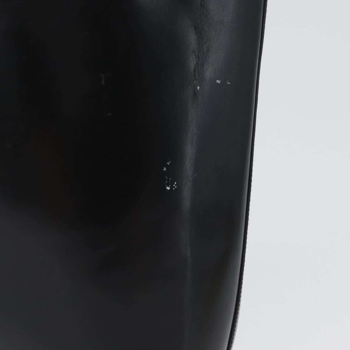 PRADA Tote Bag Leather Black Auth gh1848