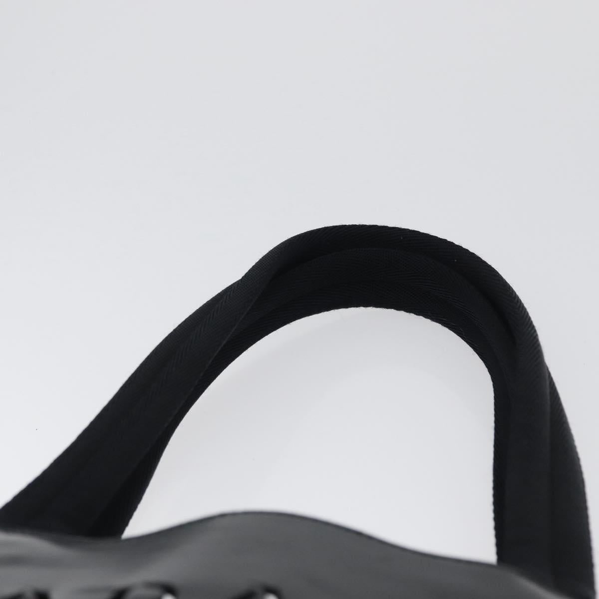 PRADA Tote Bag Leather Black Auth gh1848