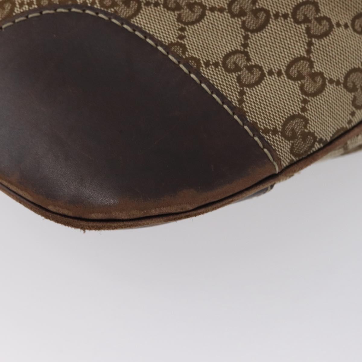 GUCCI GG Canvas Shoulder Bag Beige Gold 257072 Auth gh1853