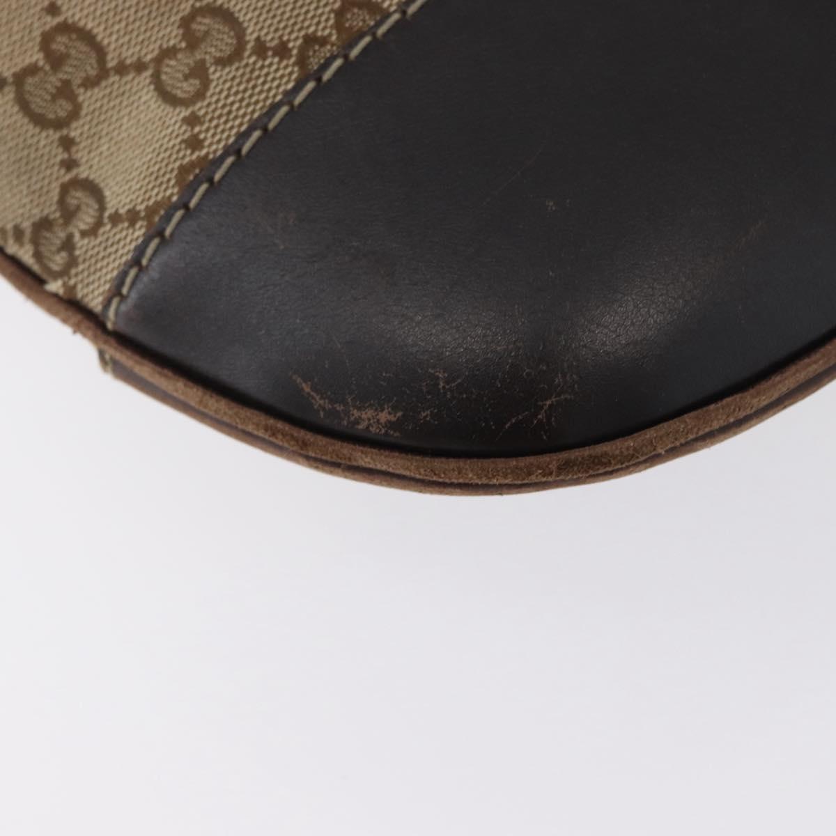 GUCCI GG Canvas Shoulder Bag Beige Gold 257072 Auth gh1853