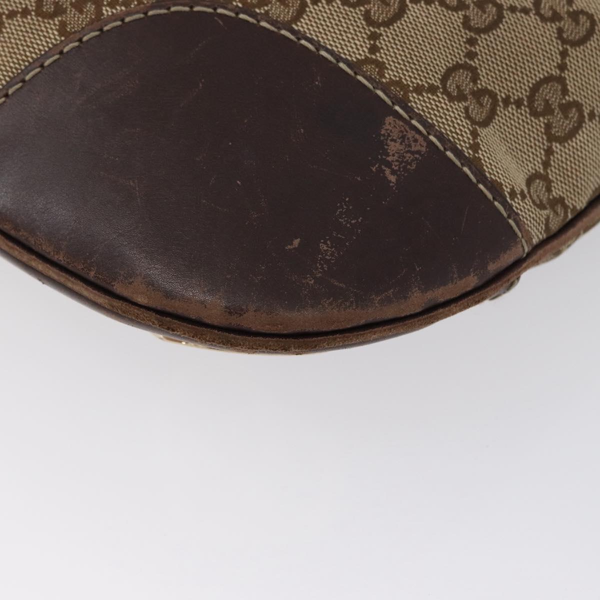GUCCI GG Canvas Shoulder Bag Beige Gold 257072 Auth gh1853