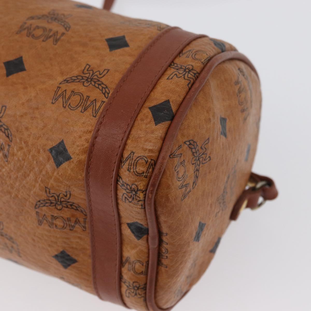 MCM Vicetos Logogram Shoulder Bag PVC Leather Brown Auth gh1857