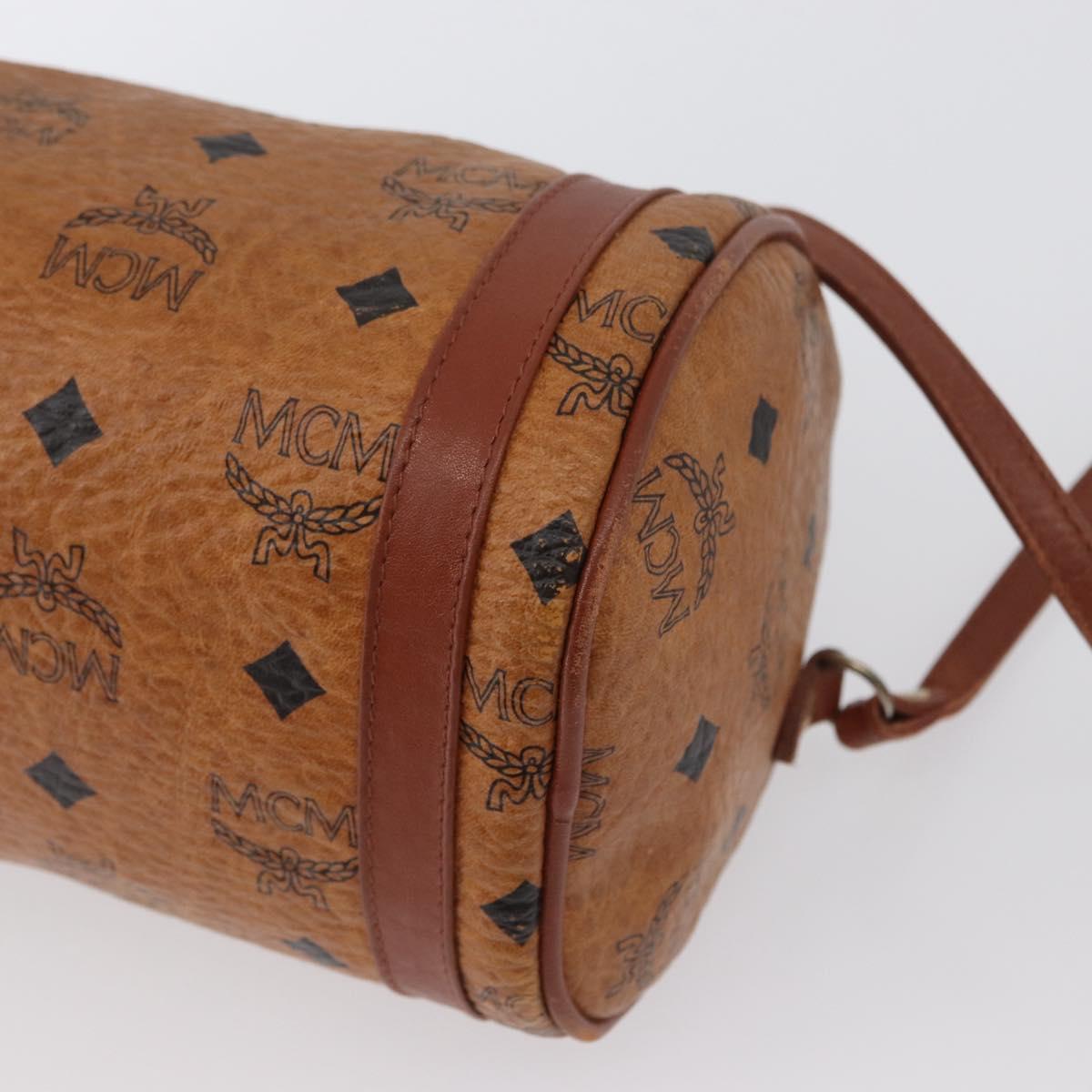 MCM Vicetos Logogram Shoulder Bag PVC Leather Brown Auth gh1857